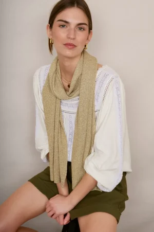 WYSE London Accessories & Shoes-Maddie Metallic Scarf - Gold
