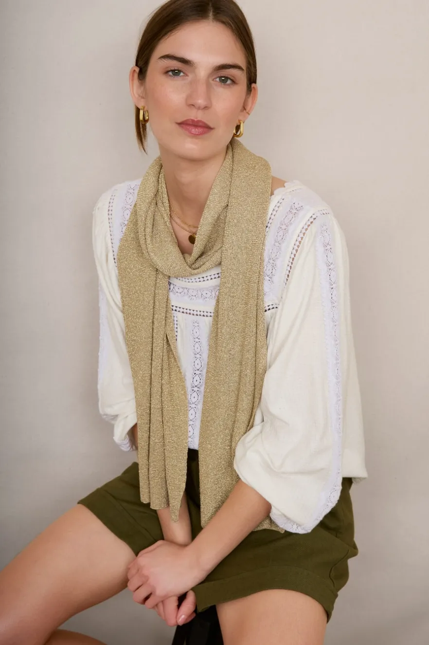 WYSE London Accessories & Shoes-Maddie Metallic Scarf - Gold