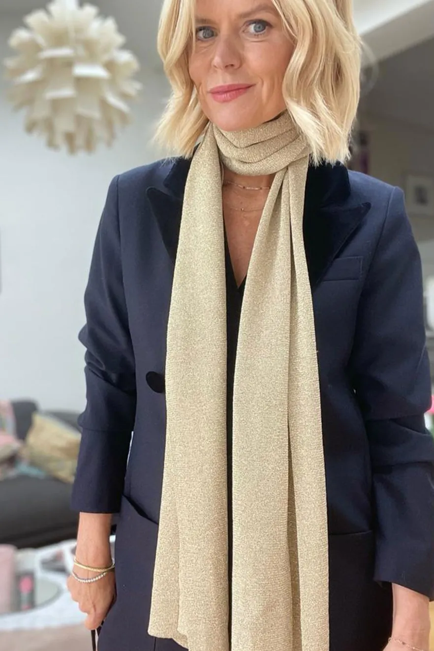 WYSE London Accessories & Shoes-Maddie Metallic Scarf - Gold