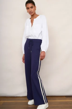WYSE London Longer Lengths-Penny Ponte Wide Leg Trouser - Midnight