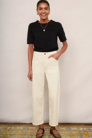 WYSE London Denim-Rae Straight Leg Jean - Ecru