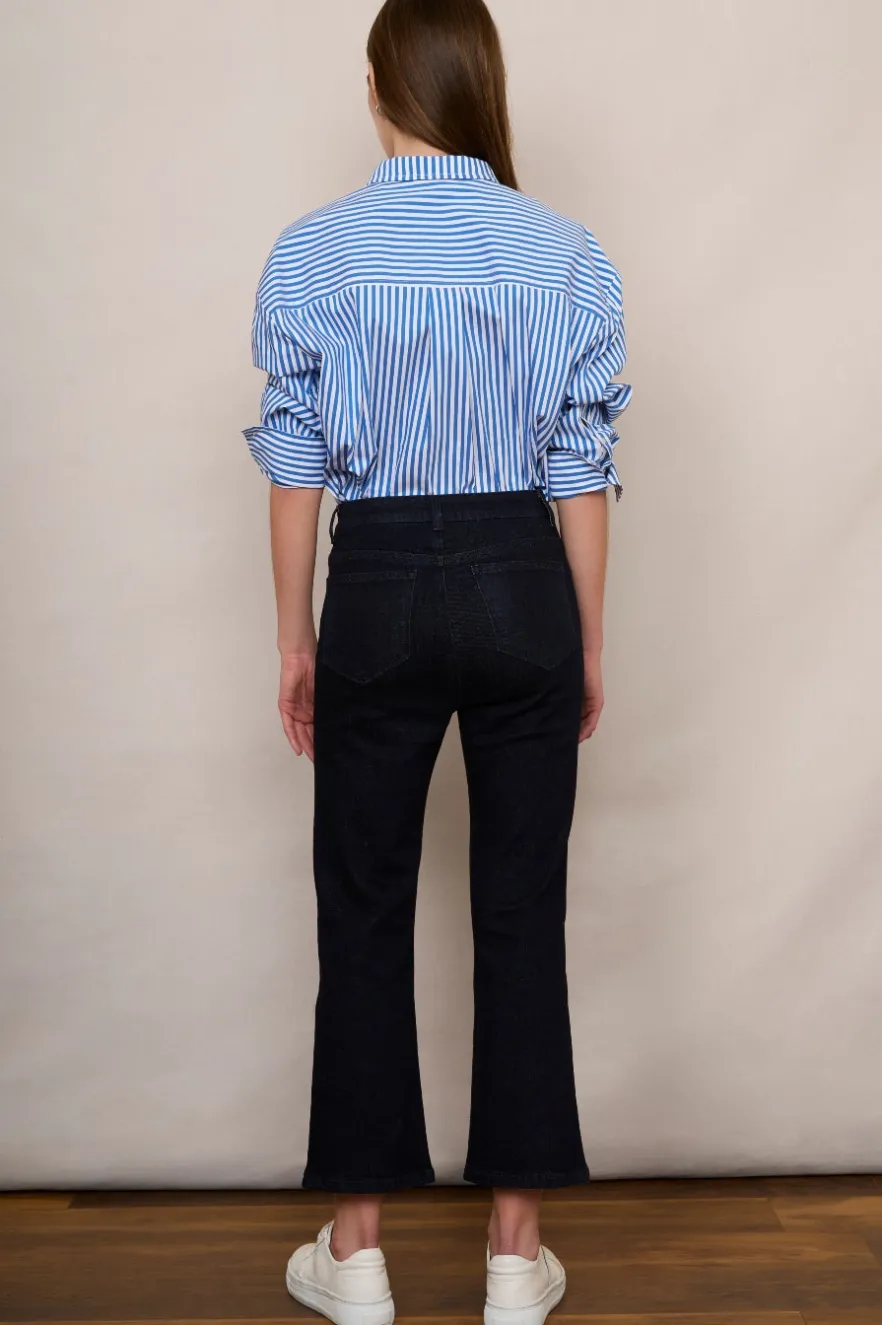 WYSE London Jeans-Rosie Cropped Kickflare Jean - Rinse Wash