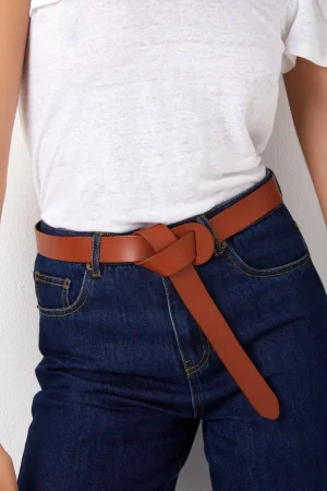 WYSE London Accessories & Shoes-Wrap Leather Belt - Tan