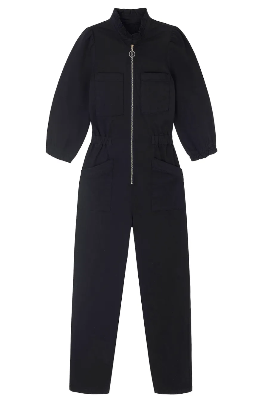 WYSE London Dresses & Jumpsuits-Zoe Zip Through Jumpsuit - Black